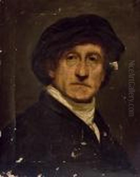 Head Of A Man In A Black Cap Oil Painting by Sir Joshua Reynolds