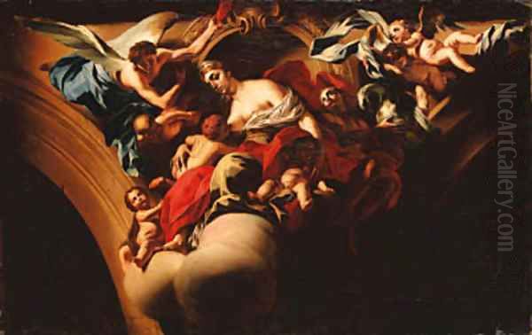 The Personification of Charity Oil Painting by Francesco Solimena