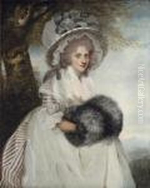 Portrait Of Mrs Wells Oil Painting by Sir Joshua Reynolds