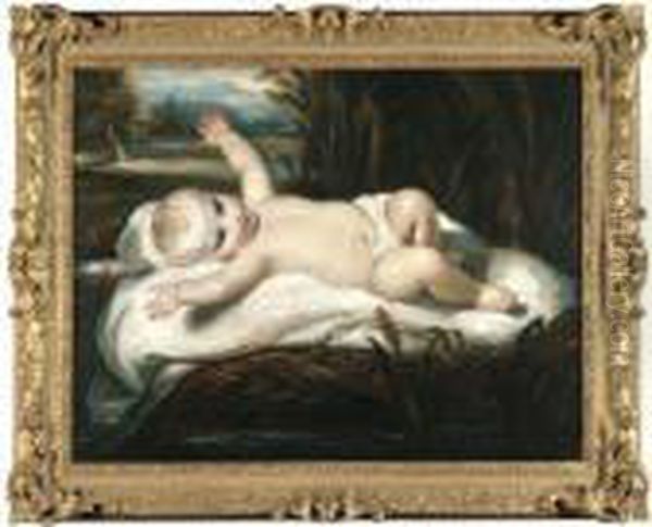 The Infant Moses In The Bulrushes Oil Painting by Sir Joshua Reynolds