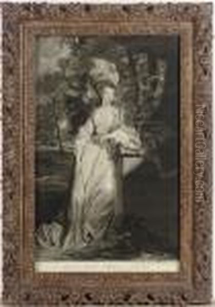 [portrait Of Mary Isabella, Dutchess Of Rutland]: Two Plates Oil Painting by Sir Joshua Reynolds