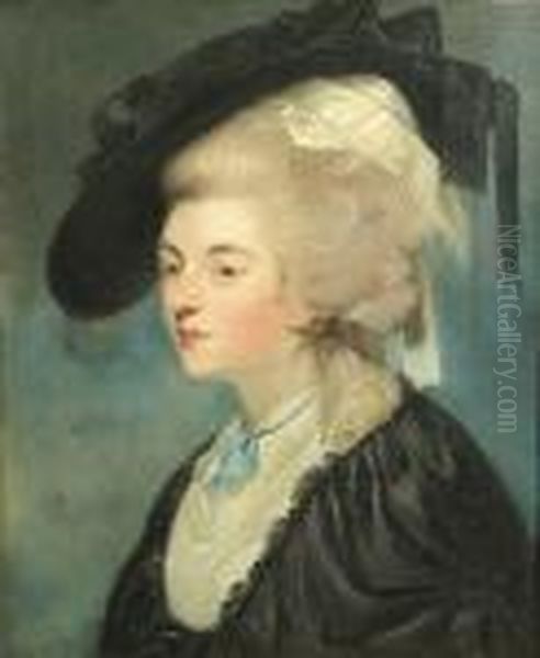 A Portrait Of Georgiana Spencer, Duchess Of Devonshire Oil Painting by Sir Joshua Reynolds