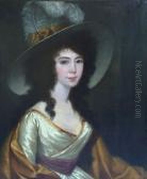 Attr.a. Ritratto Di Signora Con Cappello Oil Painting by Sir Joshua Reynolds