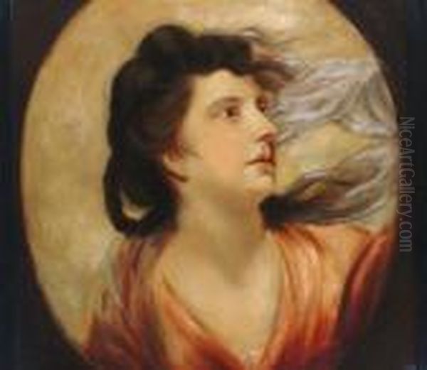 A Section Taken From 'the Montgomery Sisters Adorning A Term Of Hymen' Oil Painting by Sir Joshua Reynolds