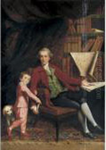 Portrait Of Richard Barwell And His Son Oil Painting by Sir Joshua Reynolds