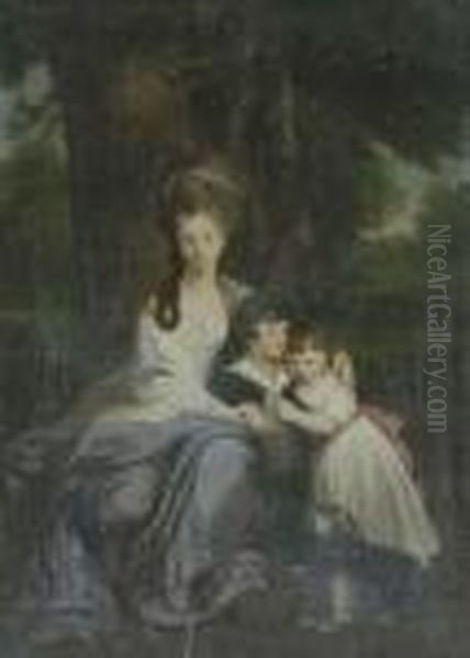 Portrait Of Lady Elizabeth Delme And Her Children Oil Painting by Sir Joshua Reynolds