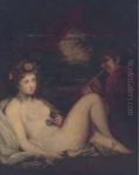 Venus And The Piping Boy Oil Painting by Sir Joshua Reynolds