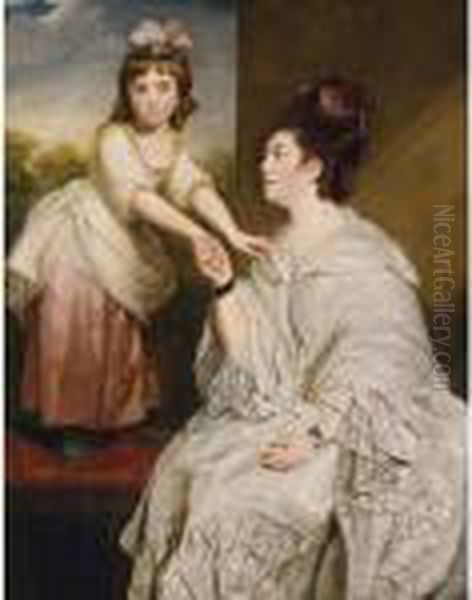 Portrait Of Mrs. Otway And Her Daughter, Jane Oil Painting by Sir Joshua Reynolds