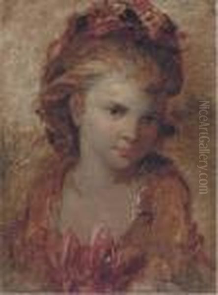 Portrait Of A Girl, Bust-length, A Sketch Oil Painting by Sir Joshua Reynolds