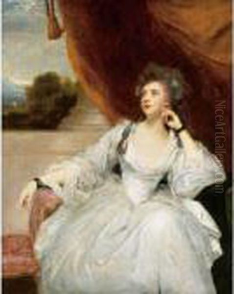 Portrait Of Mrs. Stanhope Oil Painting by Sir Joshua Reynolds