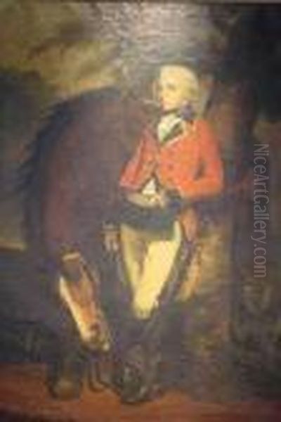 Officer With Horse, Purportedly Colonel George Co...aker Oil Painting by Sir Joshua Reynolds