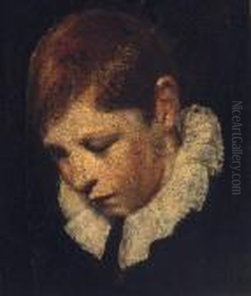 Portrait Of A Boy, Quarter-length, In A White Collar Oil Painting by Sir Joshua Reynolds