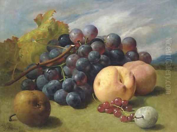 Still Life with Fruit in a Basket; Still Life with Fruit Oil Painting by Eloise Harriet Stannard