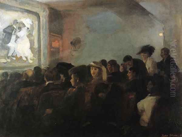 Movies, Five Cents Oil Painting by John Sloan