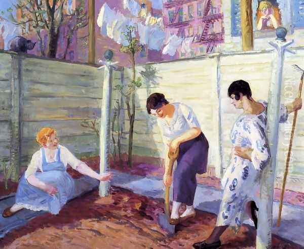 Spring Planting, Greenwich Village Oil Painting by John Sloan