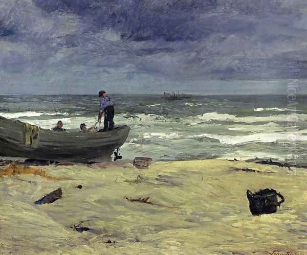 Gray Day, Jersey Coast Oil Painting by John Sloan