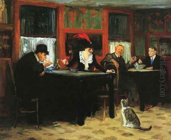 Chinese Restaurant Oil Painting by John Sloan