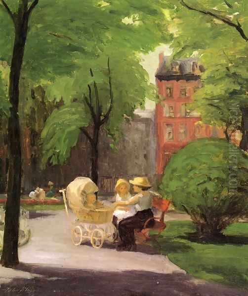 Spring, Grammercy Park Oil Painting by John Sloan