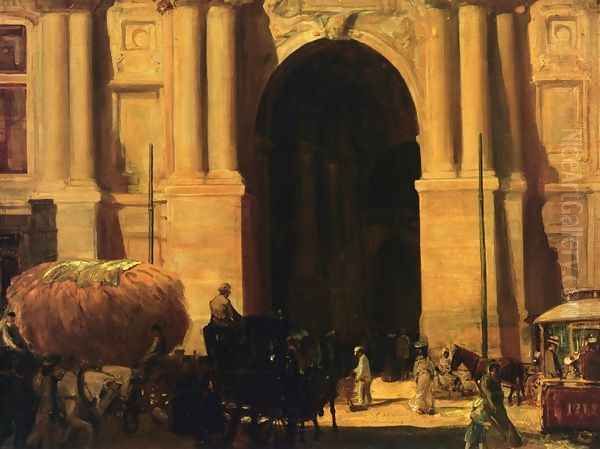 East Entrance, City Hall, Philadelphia Oil Painting by John Sloan