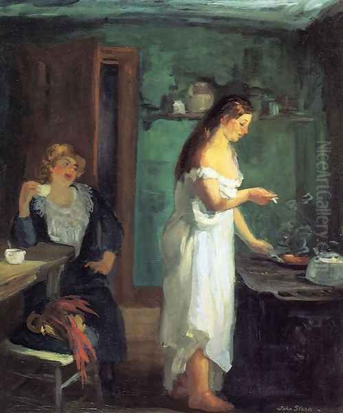 Three A.M. Oil Painting by John Sloan