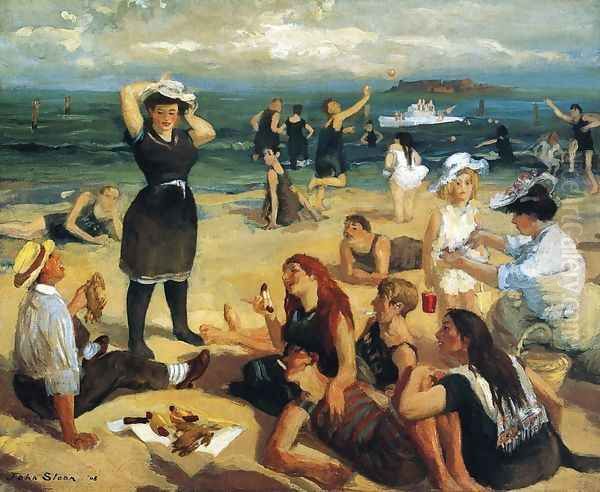 South Beach Bathers Oil Painting by John Sloan