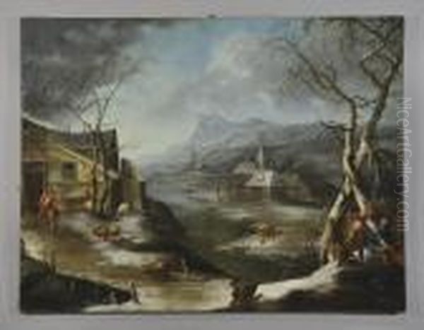 Paesaggio Invernale Oil Painting by Marco Ricci