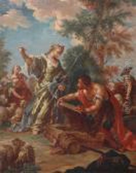 Allegorical Subject Diana, With Sheep Oil Painting by Marco Ricci