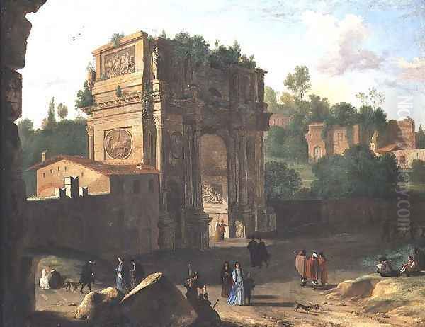 The Arch of Constantine, Rome Oil Painting by Herman Van Swanevelt