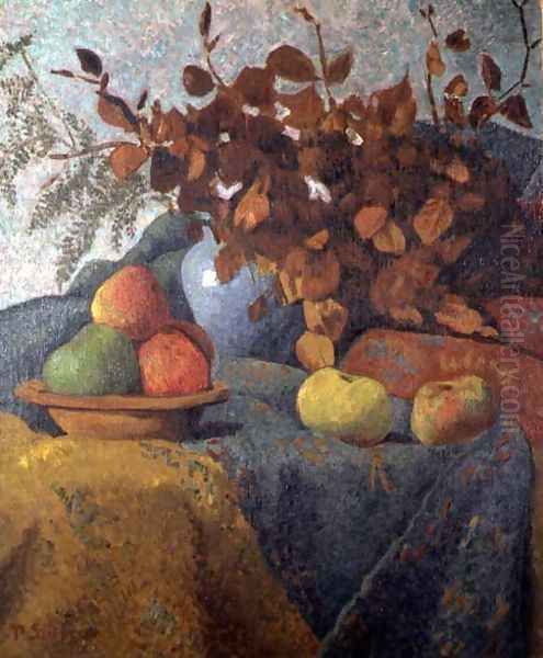 Still Life of Apples and Autumn Leaves, 1910 Oil Painting by Paul Serusier