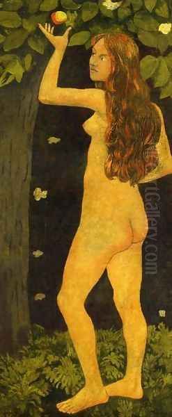 Eve Picking the Apple Oil Painting by Paul Serusier