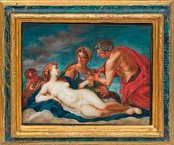 Venus Mit Amor, Bacchusund Ceres Oil Painting by Sebastiano Ricci