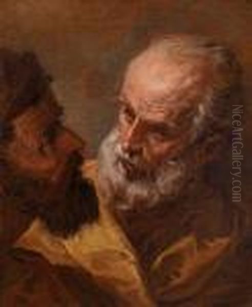 Zwei Studienkopfe Oil Painting by Sebastiano Ricci