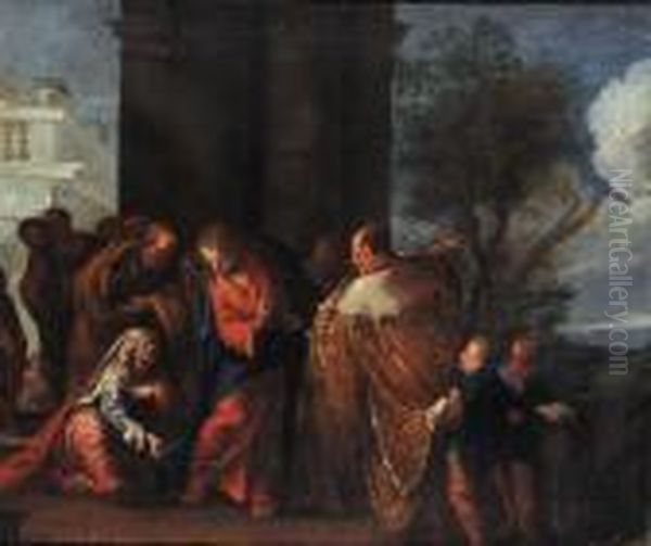 Cristo Ed Emoroissa Oil Painting by Sebastiano Ricci