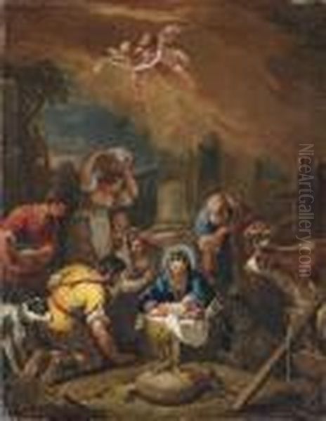 The Adoration Of The Shepherds Oil Painting by Sebastiano Ricci