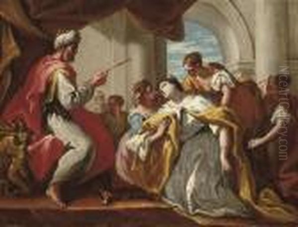 Esther Before Ahasuerus Oil Painting by Sebastiano Ricci