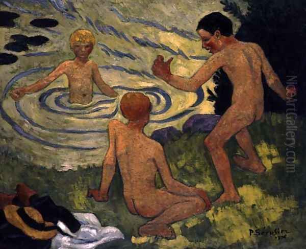 Boys on a Riverbank, 1906 Oil Painting by Paul Serusier