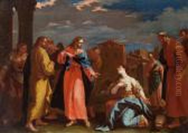 Christus Und Die Kanaanaische Frau (matthaus 15, 21-28) Oil Painting by Sebastiano Ricci