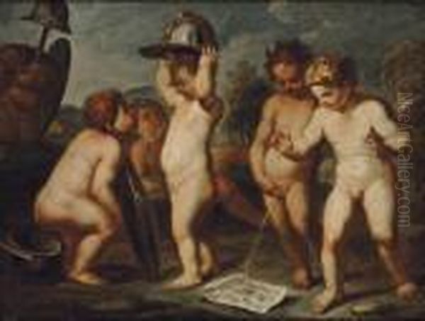 Putti Disporting Oil Painting by Sebastiano Ricci