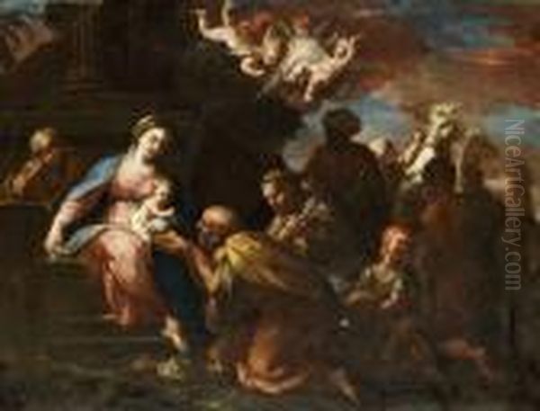 Konungarnas Tillbedjan Oil Painting by Sebastiano Ricci