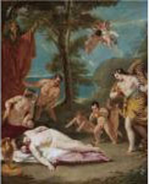 Bacchus And Ariadne Oil Painting by Sebastiano Ricci