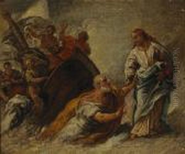 Christ And Saint Peter Upon The Sea Oil Painting by Sebastiano Ricci