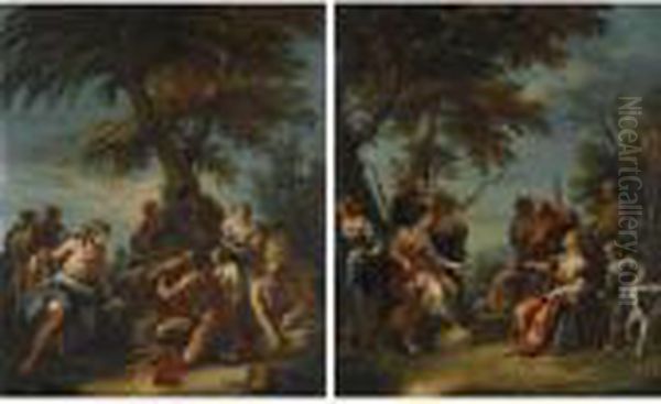 Meleager Offering The Spoils Of The Calydonian Boar To Atalanta Oil Painting by Sebastiano Ricci