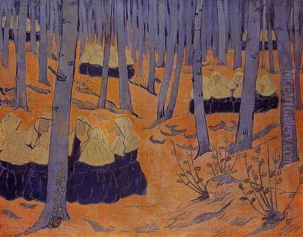 Breton Women, the Meeting in the Sacred Grove Oil Painting by Paul Serusier