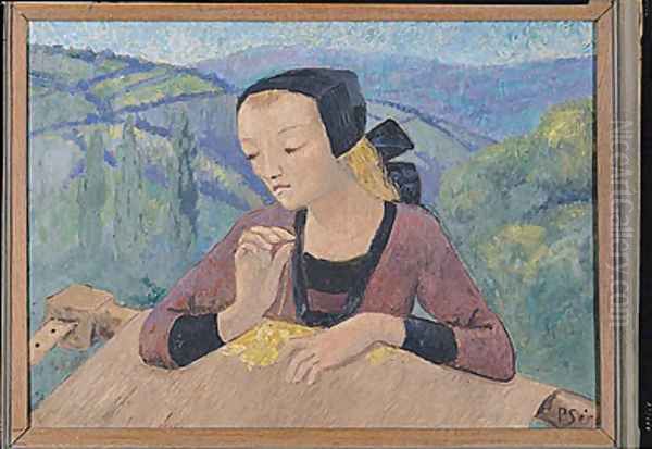 The Embroideress Oil Painting by Paul Serusier