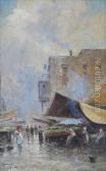 Mercato Oil Painting by Oscar Ricciardi