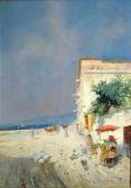 A View Of Sorrento Oil Painting by Oscar Ricciardi