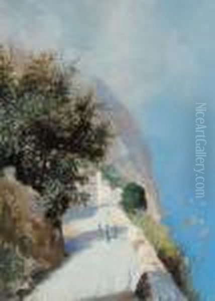 Veduta Di Capri Oil Painting by Oscar Ricciardi