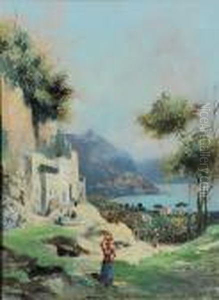 Veduta Di Amalfi Oil Painting by Oscar Ricciardi