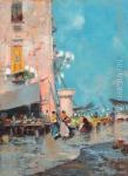 Mercato A Napoli Oil Painting by Oscar Ricciardi