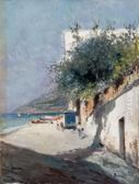 Veduta Di Capri Oil Painting by Oscar Ricciardi